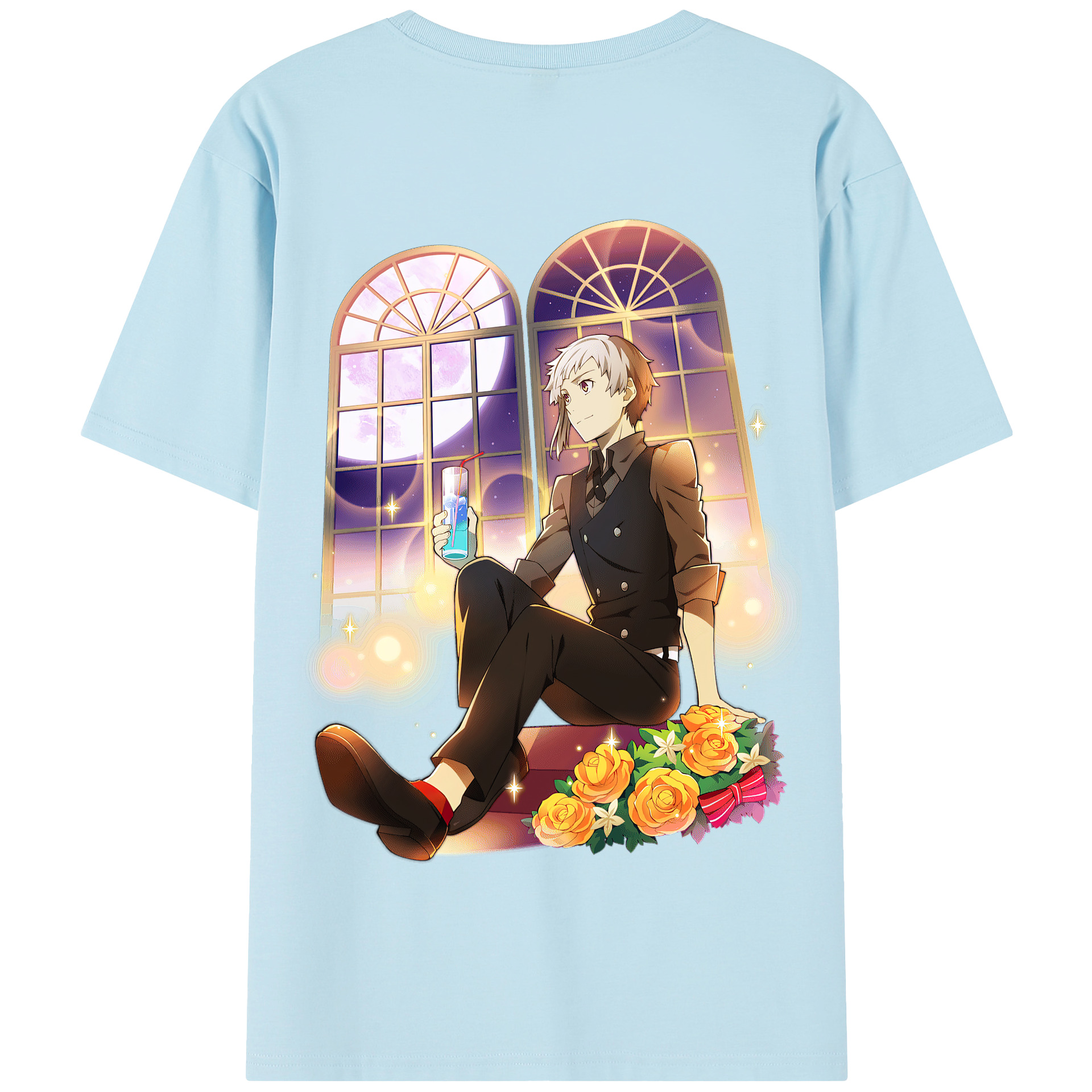 （画像用） 文豪ストレイドッグス Bungo Stray Dogs 綿100％半袖Tシャツ（背面プリント）
